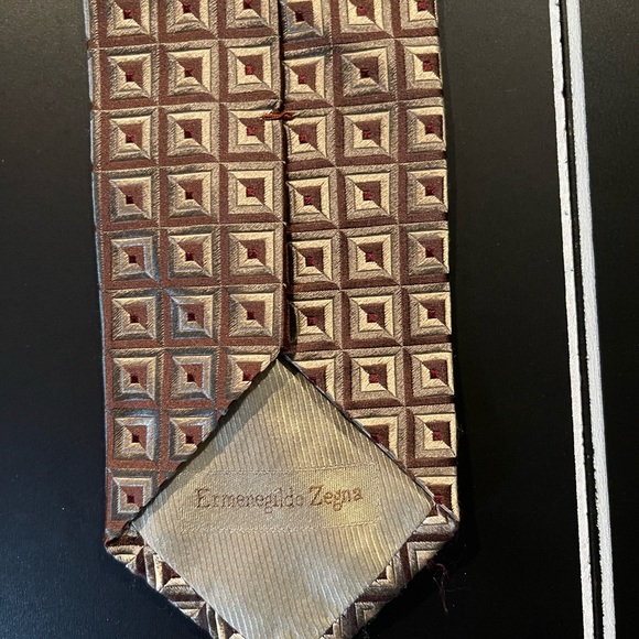 Ermenegildo Zegna Brown/Grey Tie - Picture 3 of 5